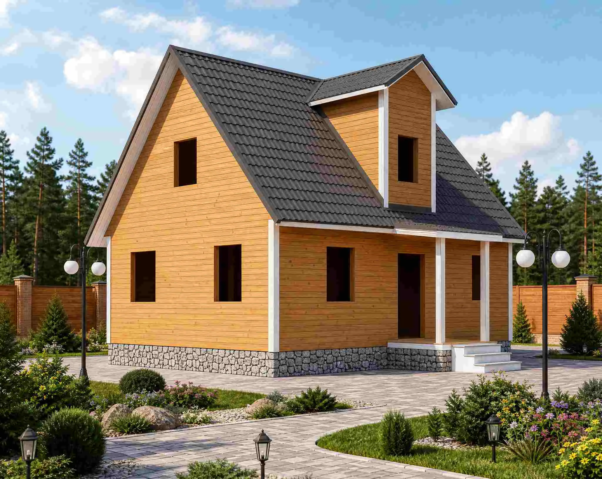 Каркасный дом без внутренней отделки 6х9